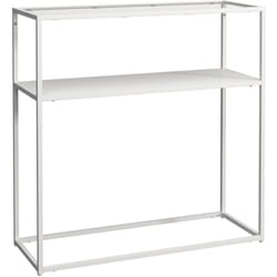 Consolle in metallo vetro temperato 80 x 80 x 30 cm bianco trasparente