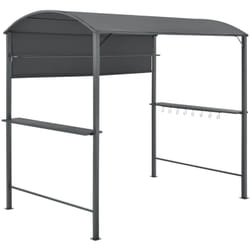 Helloshop26 - Gazebo padiglione barbecue 215 x 220 x 140 cm grigio antracite scuro