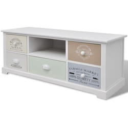 Pratico mobile buffet tv di design in compensato bianco in stile francese