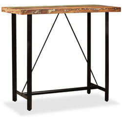 Helloshop26 - Tavolo da pranzo alto da bar bistrot in legno massello di recupero 120 cm