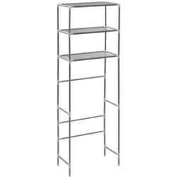 Helloshop26 - Portaoggetti per wc a 3 livelli 53 x 28 x 169 cm argento