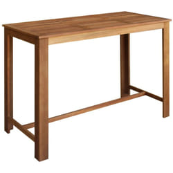 Helloshop26 - Tavolo da pranzo alto in piedi bar bistrot in legno massello di acacia 150 cm