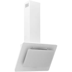 Helloshop26 - Cappa a parete da 60 cm in acciaio inox e vetro temperato bianco
