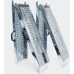 Helloshop26 - Set di 2 rampe di carico pieghevoli multiuso binario di collisione in acciaio zincato 180 x 22,5 cm fino a 400 kg grigio