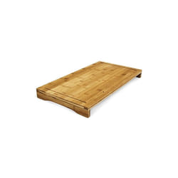 Helloshop26 - Tagliere in bambù protegge piatto con bordi rialzati e canali per il succo 52 cm