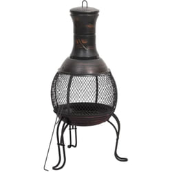 Helloshop26 - Fornello da giardino con attizzatoio 39 x 39 x 90 cm in acciaio