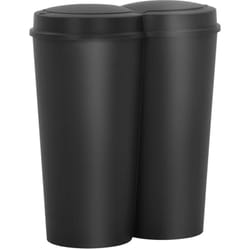 Helloshop26 - Pattumiera doppia 50 litri nera