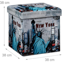 Helloshop26 - Sgabello pieghevole contenitore panca pieghevole 38 x 38 cm New York