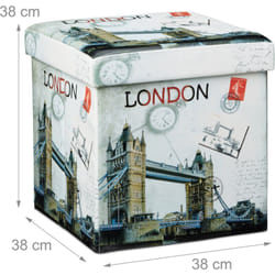 Helloshop26 - Sgabello pieghevole contenitore panca pieghevole 38 x 38 cm London multicolore