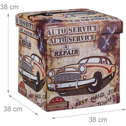 Helloshop26 - Sgabello pieghevole contenitore panca pieghevole 38 x 38 cm multicolore