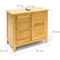 Mobile lavabo in bambù con due ante