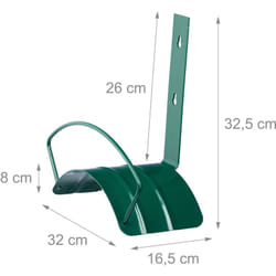 Portagomma da parete giardino giardinaggio pratico in metallo 32 cm verde