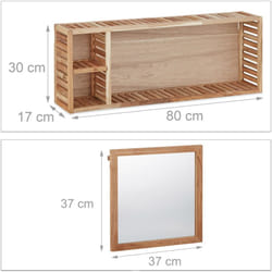 Helloshop26 - Mensola a muro con specchio scorrevole mobiletto di design da bagno 80 x 30 xm