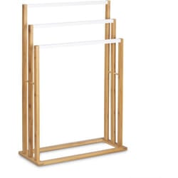 Helloshop26 - Porta asciugamani in bambù porta abiti accessori bagno 82 cm