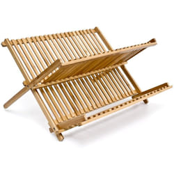 Helloshop26 - Scolapiatti in resistente legno di bambù a 2 livelli