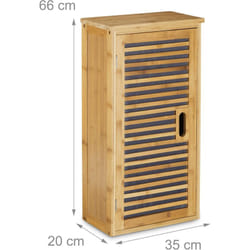 Mobile da bagno con ripiano in legno di bambù 66 x 35 cm