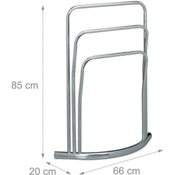 Helloshop26 - Porta salviette porta asciugamani su piede 3 barre in metallo 85 cm