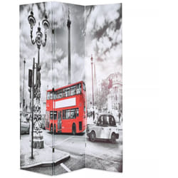 Helloshop26 - Paravento divisorio per parete divisoria decorazione mobili 120 cm Autobus londinese bianco e nero