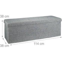 Panca per cassapanca portabiancheria con coperchio grigio 114 cm