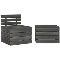 Mobili da giardino mobili da esterno set di mobili su pallet 2 pezzi in legno di pino massiccio grigio scuro