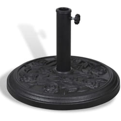 Helloshop26 - Base per ombrellone tonda in resina nera 9 kg diametro 38 e 48 mm