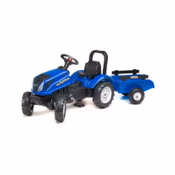Falk Toys Trattore New Holland Trattore a pedali, autentica replica del trattore New Holland T6, consegnato con archetto, rim ...
