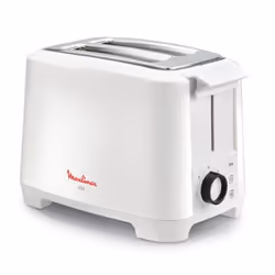 Moulinex LT140111, 2 fetta/e, Bianco, Pulsanti, Manopola, 800 W