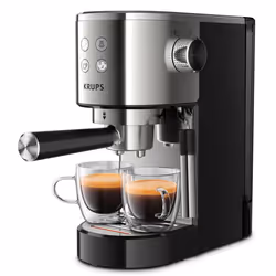 Krups Virtuoso XP442C11, Macchina per espresso, Caffè macinato, Nero, Acciaio inox