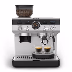 Krups Precision XP801T10, Macchina per espresso, 3 L, Caffè macinato, Macinatore integrato, Nero, Acciaio inox