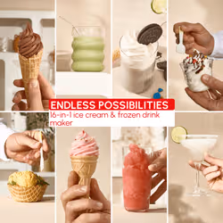 Moulinex Freezi, Gelatiera e Macchina per Bevande Ghiacciate 16-in-1, Golosità Ghiacciate all'Istante - Vista aggiuntiva 2