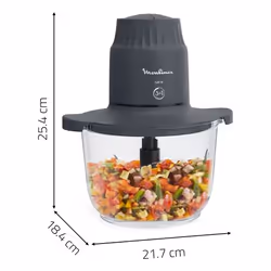 Moulinex Choppeo Tritatutto con Recipiente in Vetro, Capacità di 1 L, Vetro Borosilicato - Vista aggiuntiva 3