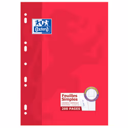 Oxford 100105679, Monocromatico, Rosso, A4, Opaco, Universale