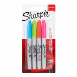 Sharpie 2065403 marcatore permanente Fibre tip Blu, Verde, Arancione, Rosa 4 pz