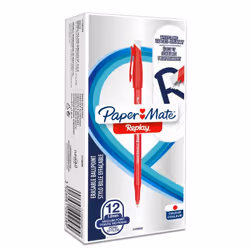 Papermate Replay, Fermaglio, Penna a sfera, Rosso, 12 pz, Medio