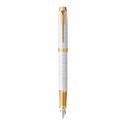 Parker 2143649, Oro, Bianco, Sistema di riempimento della cartuccia, Blu, Ottone, Laccato, Pennino circolare