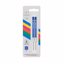 Parker Quinkflow, Blu, Medio, Blu, Acciaio inox, Penna con punta a sfera, Blister, 2 pz