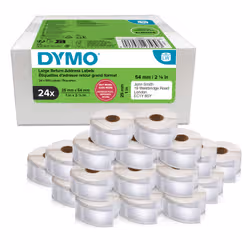 DYMO LW etichette di ritorno originali | 25 mm x 54 mm | 24 rotoli da 500 etichette facili da staccare (12.000 pezzi) | autoadesive | per etichettatrici LabelWriter | originali - Vista aggiuntiva 2