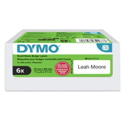 DYMO LW BADGE SMALL 41 x 89mm 6 ROLLS Bianco Etichetta per stampante autoadesiva