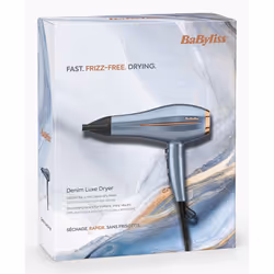 BaByliss Denim Luxe asciuga capelli 2200 W Blu, Rame