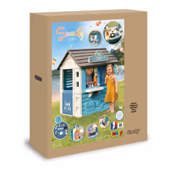 Smoby Casetta Gelateria, 99x19,6x114.7cm, Casetta da giardino a tema merenda da asporto, Struttura in plastica, 18 accessori inclusi, trattamento nti-UV, età consigliata: + 2 anni - Vista aggiuntiva 4
