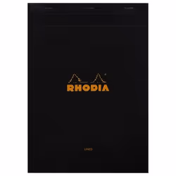 Rhodia 186009C, Immagine, Nero, A4, 80 fogli, Carta rigata, Copertina anteriore morbida e posteriore rigida