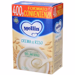 Mellin Crema di Riso è indicata dal 4° mese, senza glutine e pronta all'uso. Ideale per lo svezzamento.

 Formato: busta da 4 ...
