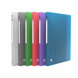 Oxford Hawaï, A4, Anello circolare, Conservazione, Polipropilene (PP), Blu, Verde, Grigio, Rosa, Viola, Trasparente, 100 fogl ...