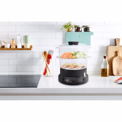 Tefal Minicompact VC139810 pentola a vapore 2 cestello/i Libera installazione 800 W Nero - Vista aggiuntiva 5