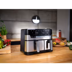 Tefal Dual Easy Fry & Grill EY905D Doppia 8,3 L Indipendente 2700 W Friggitrice ad aria calda Acciaio inox - Vista aggiuntiva 4