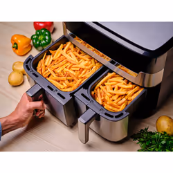 Tefal Dual Easy Fry & Grill EY905D Doppia 8,3 L Indipendente 2700 W Friggitrice ad aria calda Acciaio inox - Vista aggiuntiva 6