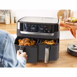 Tefal Dual Easy Fry & Grill EY905B Doppia 8,3 L Indipendente 2700 W Friggitrice ad aria calda Grigio - Vista aggiuntiva 5