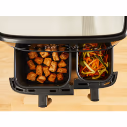 Tefal Dual Easy Fry & Grill EY905B Doppia 8,3 L Indipendente 2700 W Friggitrice ad aria calda Grigio - Vista aggiuntiva 7