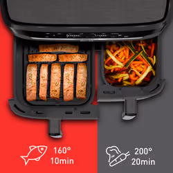 Tefal Easy Fry Dual XXL EY942HE0 friggitrice Doppia 11 L Indipendente 2020 W Friggitrice ad aria calda Grigio - Vista aggiuntiva 8