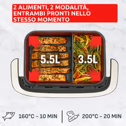 Moulinex Ever Fry Dual Flex, friggitrice ad aria, doppio cestello flessibile, capacità di 9 L - Vista aggiuntiva 5
